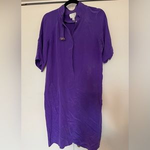 Vintage Donna Morgan purple 100% silk coat dress
